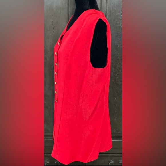 Christie of CA rayon red sleeveless blouse or Vest - Size 14 - Picture 2 of 10
